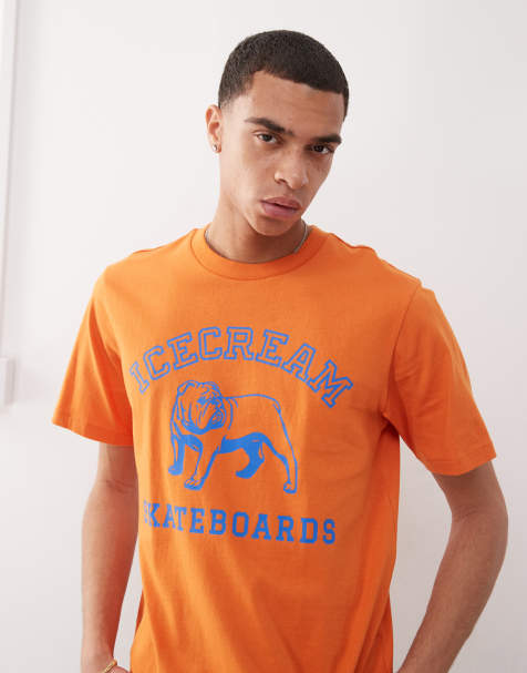 ICECREAM bulldog short sleeve t-shirt in orange - view 1
