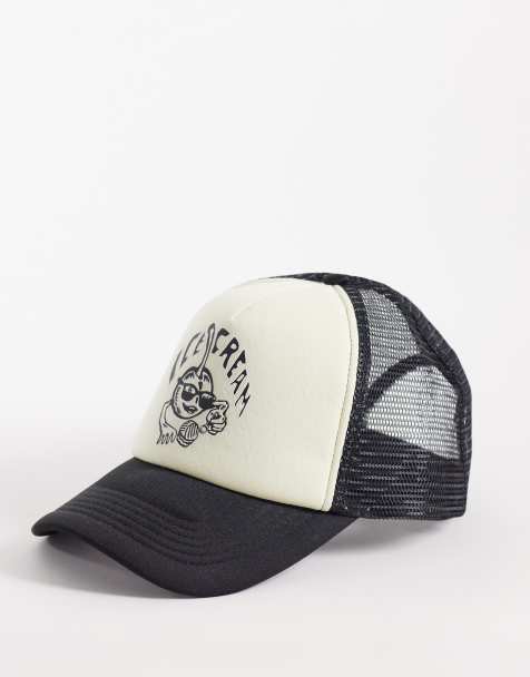 ICECREAM - Cappellino trucker color crema e nero con visiera a contrasto e logo con ciliegie - view 1