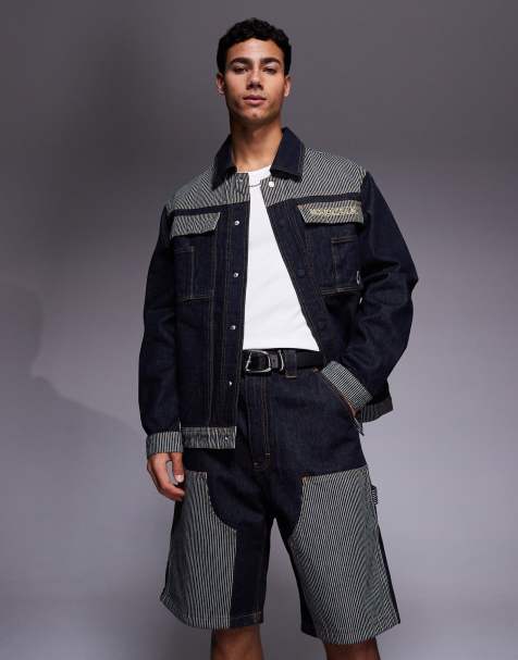 ICECREAM – Carpenter-Shorts in Rinse-Waschung mit kontrastierenden Hickory-Einsätzen - view 1