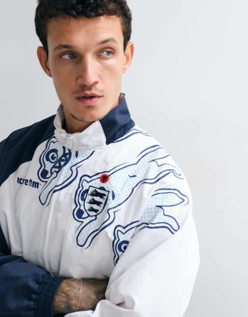 ICECREAM - chaqueta de chándal blanca con paneles y motivo de perro corriendo, 3 de 5