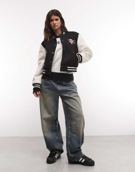 ICECREAM - chaqueta varsity corta en negro/blanco, 3 de 4