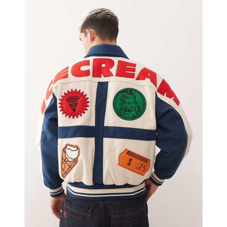 空*郎様 ICE CREAM - FACES VARSITY JACKET サイ 空*郎様 ICE CREAM - FACES VARSITY JACKET サイ