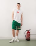 [ICECREAM] ICECREAM collegiate puppy jersey shorts in green W30 GREEN