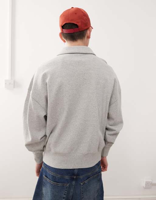ICECREAM collegiate quarter zip sweatshirt in grey