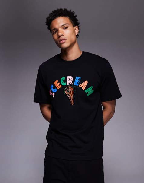 ICECREAM cone print short sleeve t-shirt in black