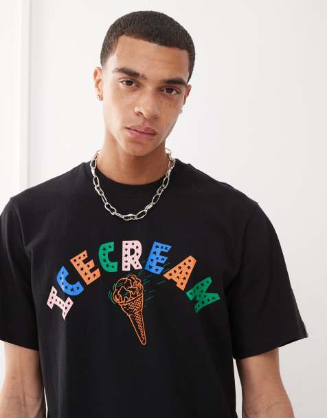 ICECREAM cone print short sleeve t-shirt in black - view 1