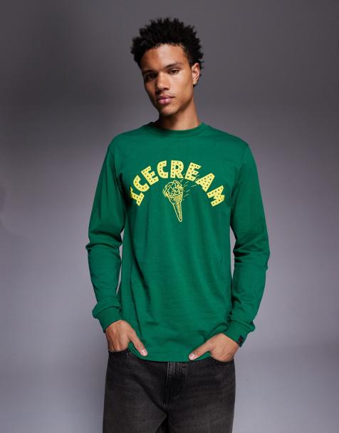 ICECREAM cone print long sleeve t-shirt in green