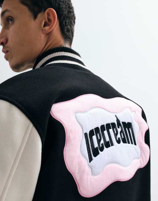 ICECREAM cones & bones varsity jacket in black, 5 of 5