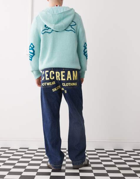 ICECREAM cowboy printed denim jeans in indigo - view 1