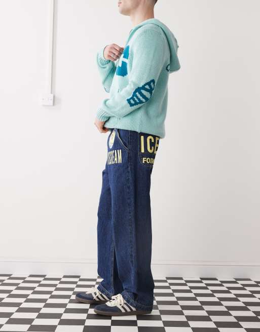 ICECREAM cowboy printed denim jeans in indigo, 3 of 5