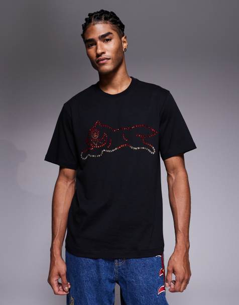 ICECREAM crystal running dog t-shirt in black - view 1