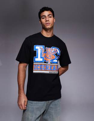ICECREAM cubs logo design T-shirt in black