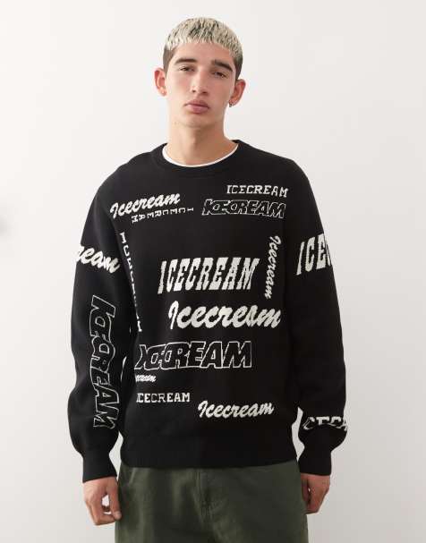 ICECREAM multi logo knitted jumper in black