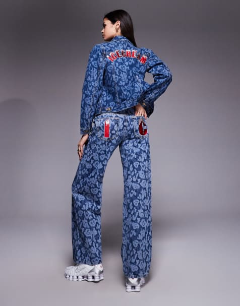 ICECREAM – Denim-Jeans in mittelblauer Waschung mit Laser-Military-Muster, Kombiteil - view 1