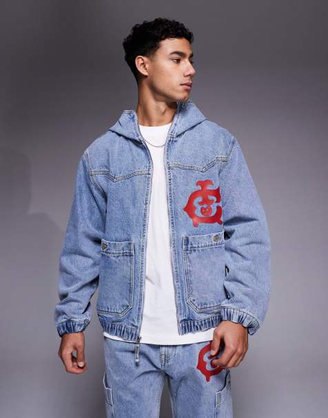 ICECREAM - Denim western jack met ritssluiting en capuchon in lichte wassing blauw - view 1