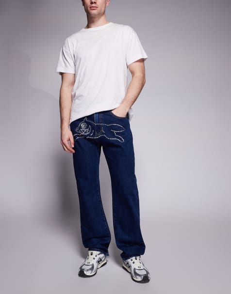 ICECREAM diamante running dog jeans in indigo