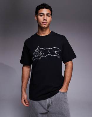 ICECREAM diamante running dog T-shirt in black
