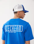 [ICECREAM] ICECREAM diner coffee print short sleeve t-shirt in blue Chest 36-39 BLUE