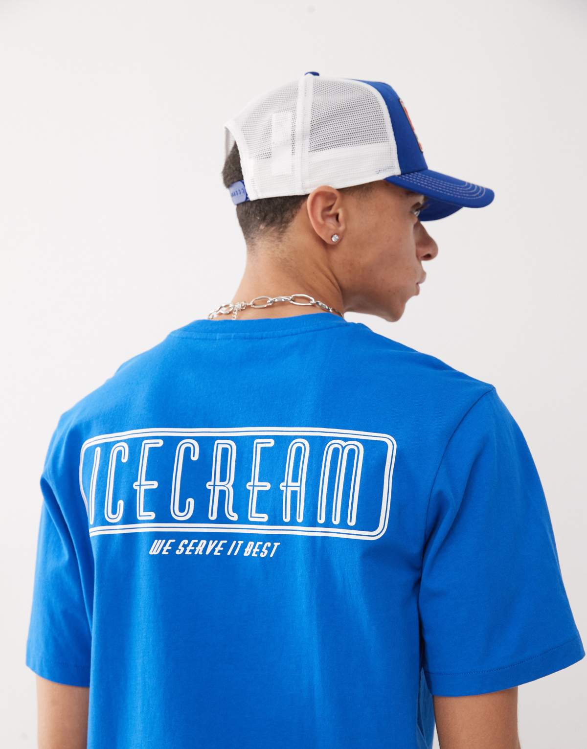 ICECREAM diner coffee print short sleeve t-shirt in blue