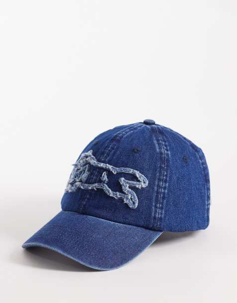ICECREAM distressed running dog logo denim cap in indigo - view 1