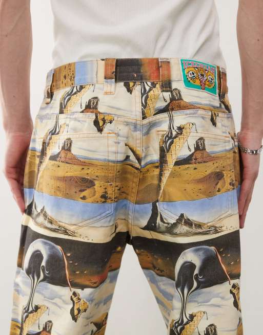 ICECREAM dreamscape all over printed straight leg denim jeans in multi (part of a set), 4 of 5