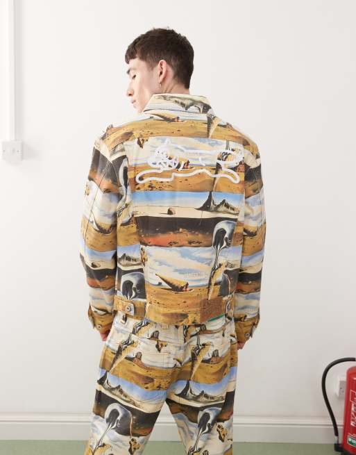 ICECREAM - Dreamscape - Trucker-jakke med multifarvet drømmeprint i denim - Del af sæt, 4 af 4