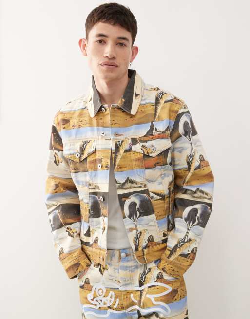 ICECREAM - Dreamscape - Veste camionneur d'ensemble en jean avec imprimé intégral - Multicolore