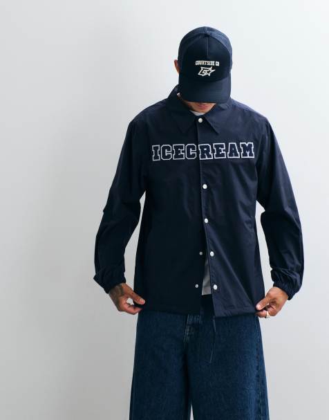 ICECREAM - Giacca college blu navy con applicazioni - view 1