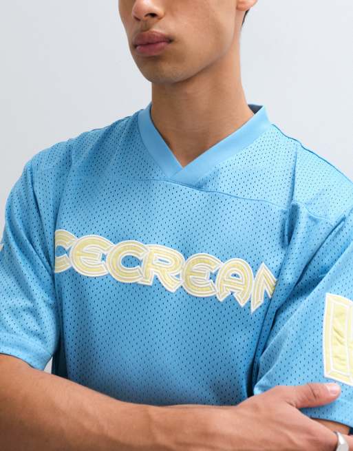 ICECREAM graphic football shirt in blue, 5 of 5