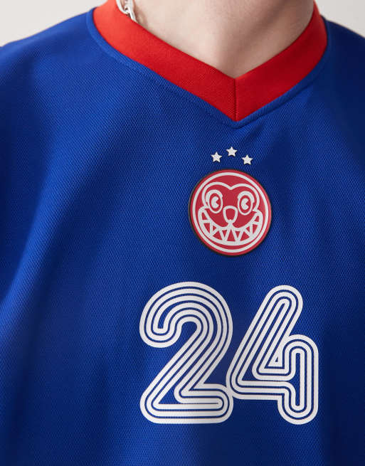 ICECREAM icon football long sleeve jersey in blue