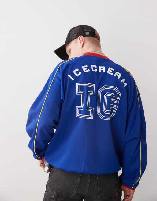 ICECREAM - Icon voetbalshirt met lange mouwen in blauw, 4 van 4