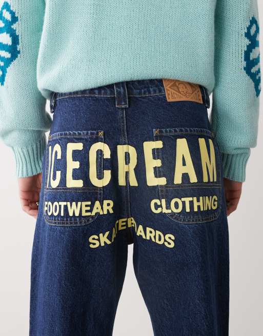 ICECREAM - Jean imprimé style cowboy - Indigo, 4 de 5
