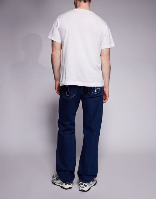 ICECREAM - Jeans blu indaco con cane che corre in strass, 2 di 5