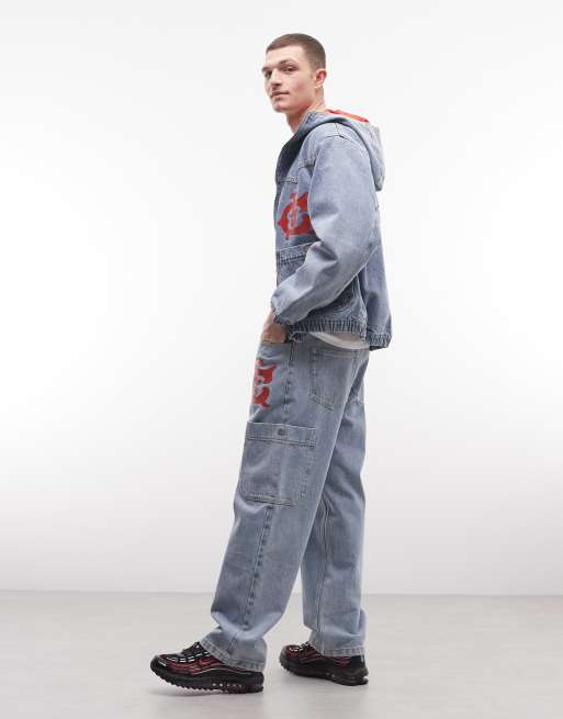 ICECREAM - Jeans dritti stile western lavaggio blu chiaro, 2 di 5
