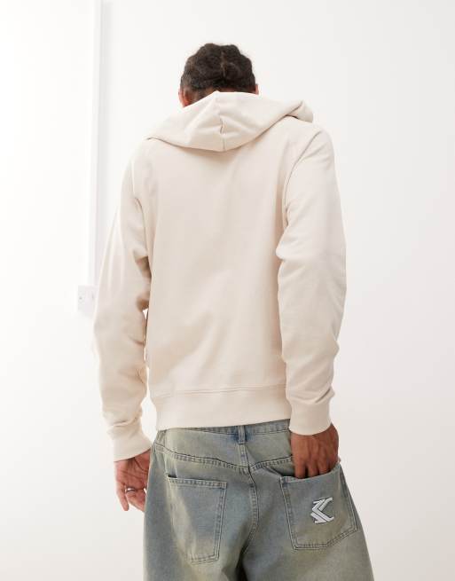 ICECREAM – Kapuzenjacke in Wollweiß mit durchgehendem Reißverschluss und kastigem Logo, 3 von 4