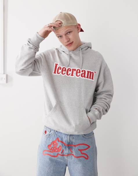 ICECREAM – Kapuzenpullover in Grau mit Logo - view 1