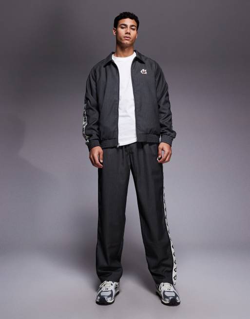 ICECREAM - Koksgrå træningsjakke med nålestriber og logoprint - Del af sæt, 2 af 5
