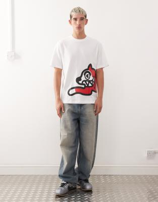 Icecream Large Running Dog Logo T-shirt In White