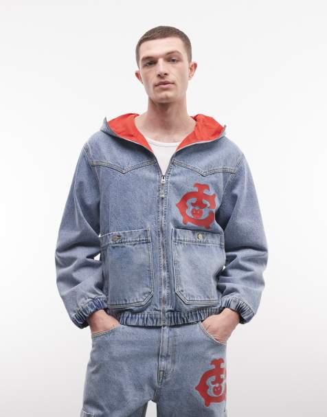 ICECREAM – Ljusblå, tvättad jeansjacka i cowboystil med huva och dragkedja - view 1