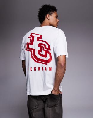 ICECREAM ICECREAM logo back print heavyweight t-shirt in white