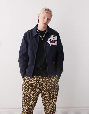 Icecream Logo Coach Jacket In Navy