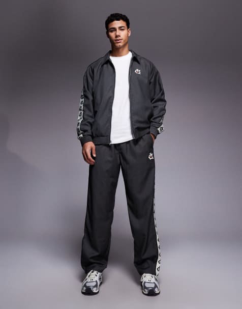 ICECREAM logo pinstripe straight leg pants in charcoal (part of a set) - view 1
