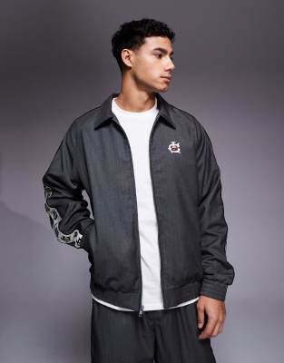 ICECREAM ICECREAM logo pinstripe track jacket co-ord in charcoal-Grey
