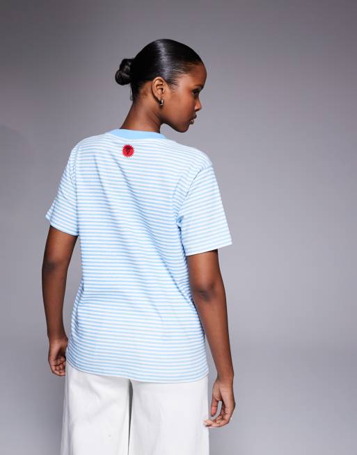 ICECREAM logo t-shirt in blue stripe, 4 of 4
