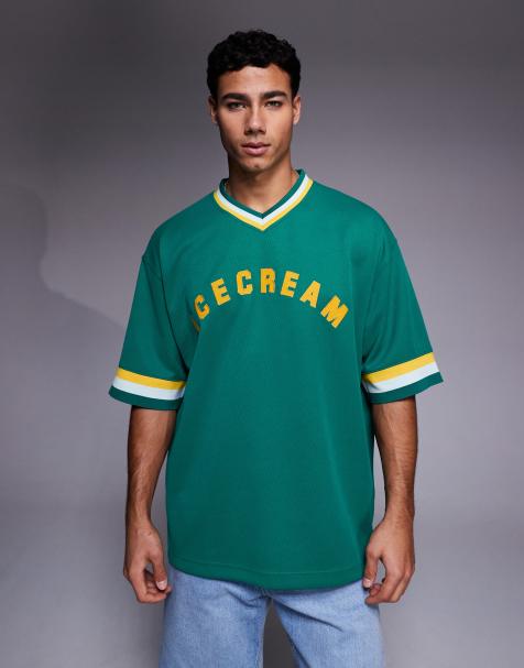 ICECREAM - Maillot de sport à col V et logo - Vert - view 1