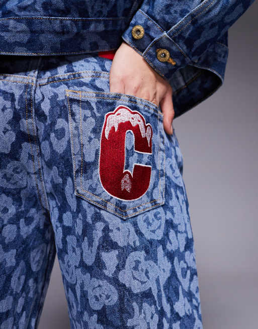 ICECREAM – Mellanblå, kamouflagemönstrade jeans med tvättad finish, del av set, 5 av 5