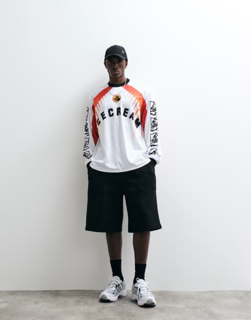 ICECREAM mesh long sleeve racer t-shirt with graphic print in multi, 3 of 5