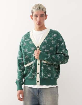 Icecream Monogram Knit Cardigan In Green