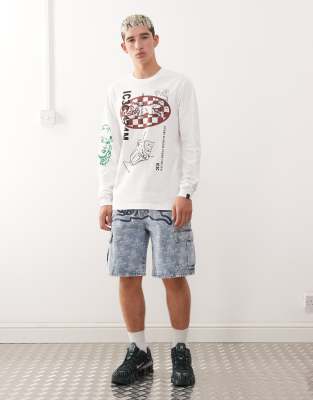 Icecream Multi Graphic Long Sleeve T-shirt In White