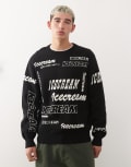 [ICECREAM] ICECREAM multi logo knitted jumper in black M BLACK